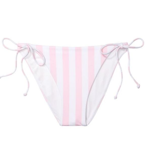 VICTORIA'S SECRET Mix-andMatch SideTie Cheeky Bikini Bottom Pink Stripes - Picture 1 of 4